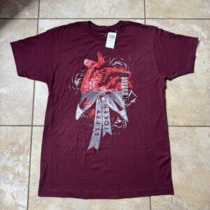 Sleep Token Heart & Bow Boyfriend Fit Girls X-LARGE T-Shirt New